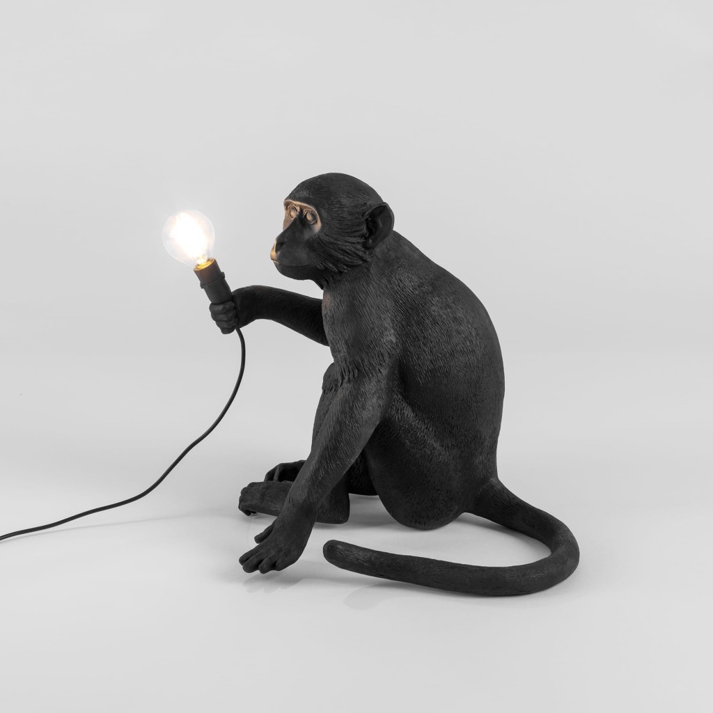 Lampada in resina monkey lamp outdoor black seletti