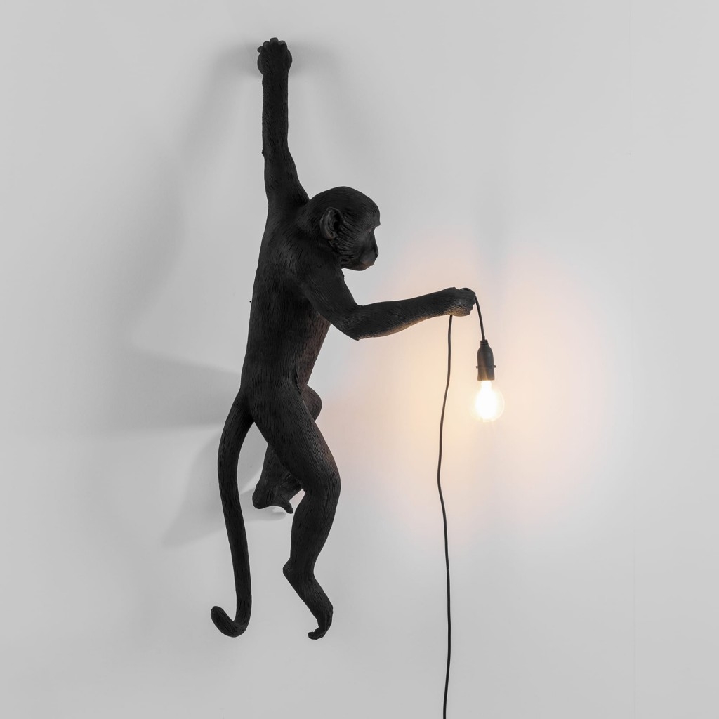 Lampada in resina monkey lamp-outdoor-black cm.3 seletti