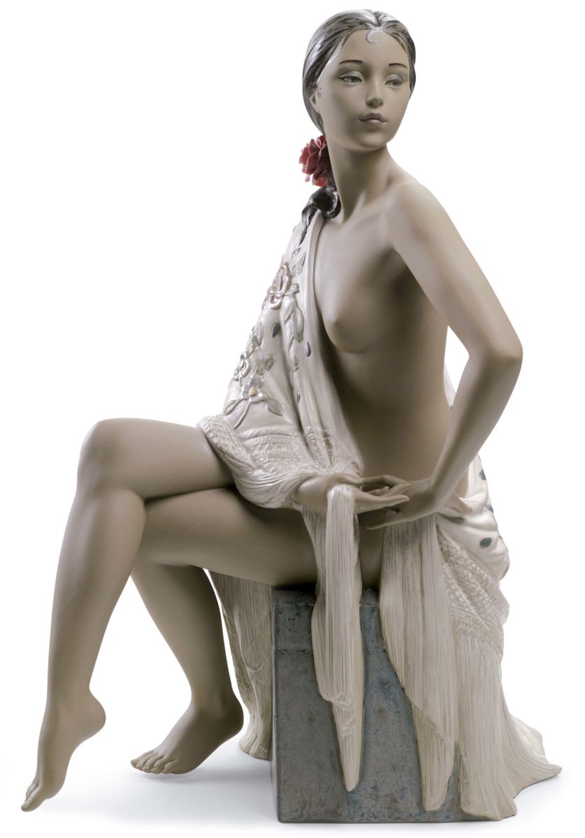 Statua Nudo Con Scialle Lladrò