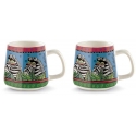 set 2 mug jungle azzurro ml.360 egan