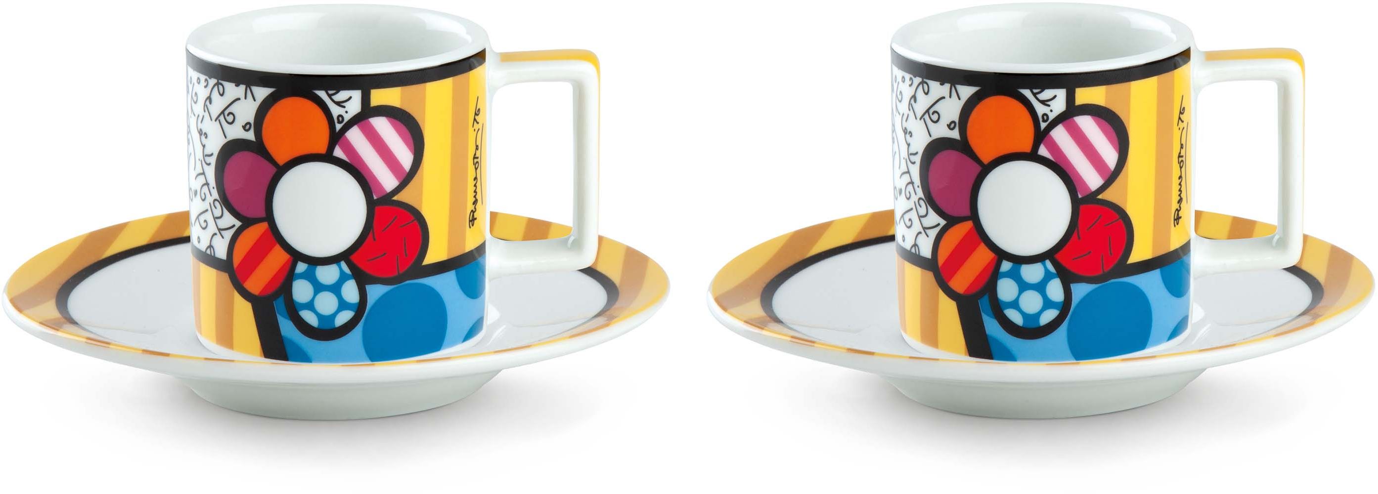 Egan Britto Set 2 Tazze Cappuccino Fiore - Tazze Te' Britto