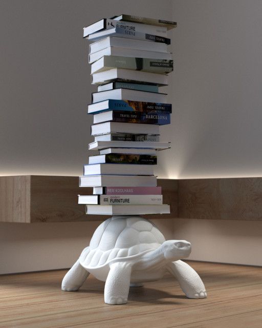 Turtle Carry Bookcase white Qeeboo