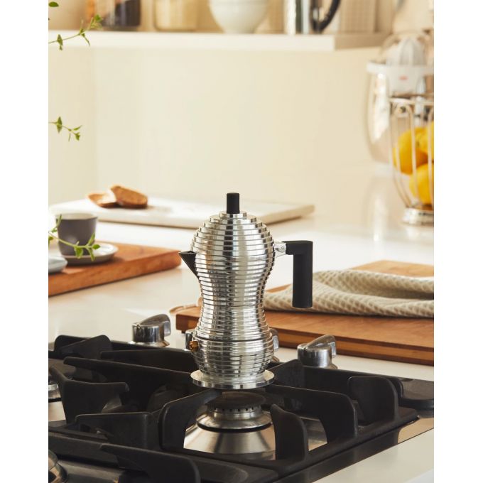 Caffettiera espresso Pulcina Alessi 3 tazze nera