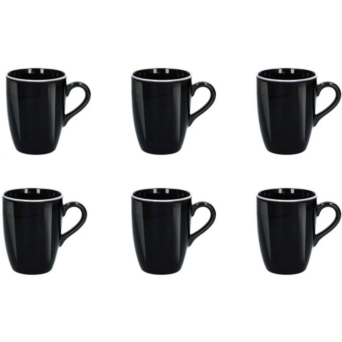 Set 6 Mug Neo bordo Bianco Noir Rose e Tulipani