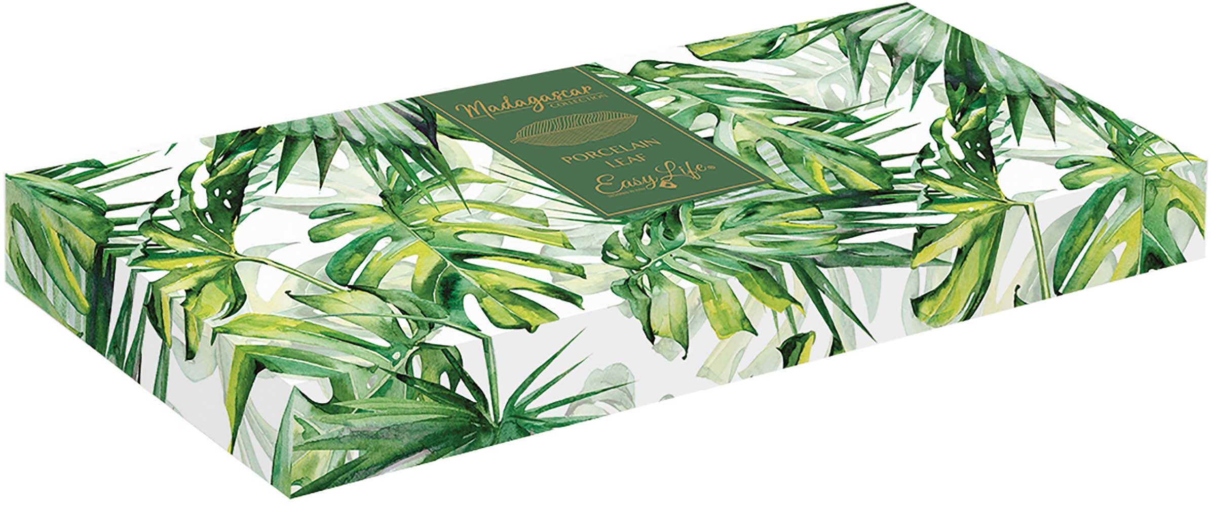 Foglia In Porcellana In Color Box Tropical Leaves Green Easy Life