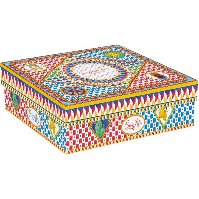 Set 6 Tazzine Con Piattini In Gift Box Sicily Easy Life