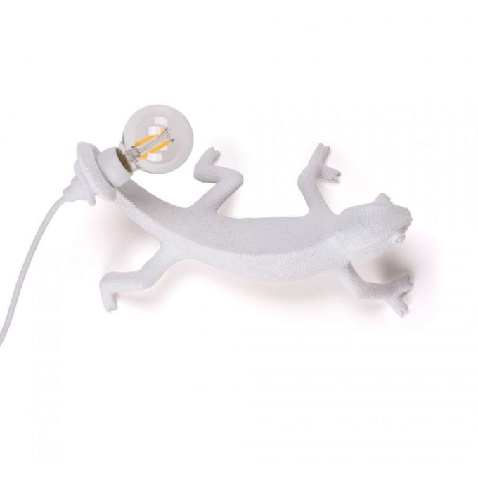 Lampada In Resina Chameleon Lamp Right-Going Down Cm.21,5X11H.10-White