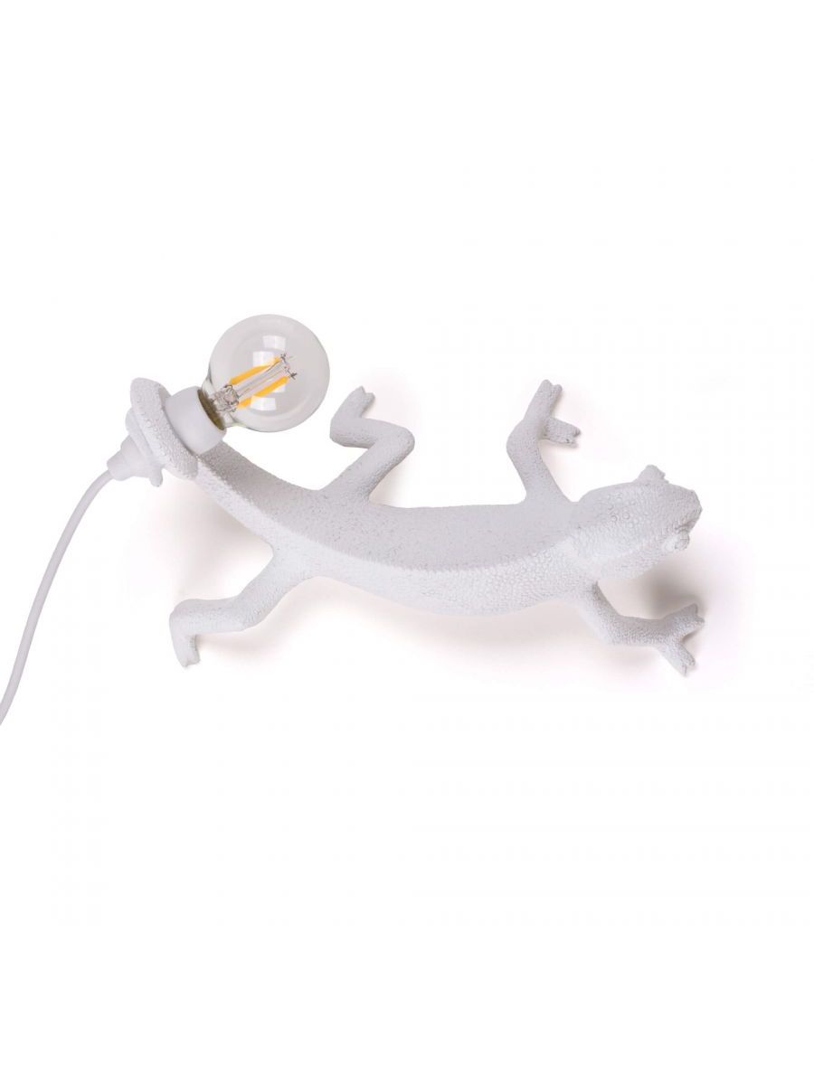 Lampada In Resina Chameleon Lamp Right-Going Down White Seletti