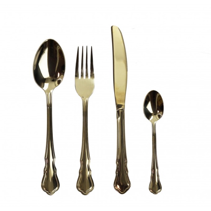 Set 16 posate inox Imperial Gold Brandani