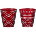 Set 2 Tumbler Vetro Intagliati - Rosso Baci Milano