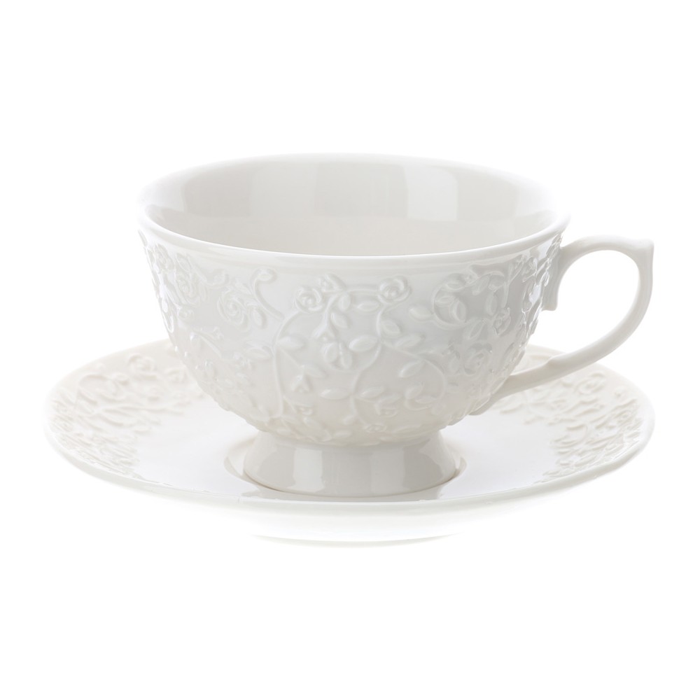 Tazza Te' porcellana Romance Bianca 10,5X6cm Hervit