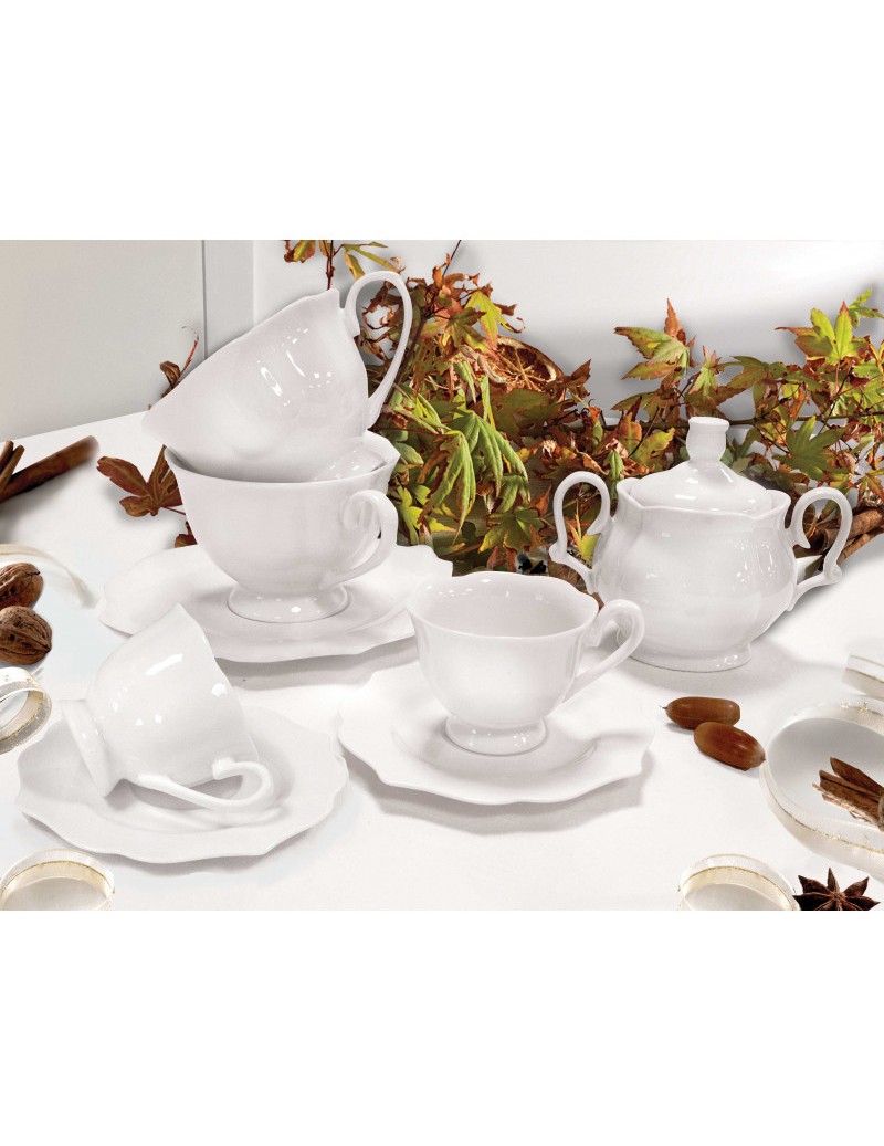 Brandani Teiera con tazza da the in ceramica bone china con decori