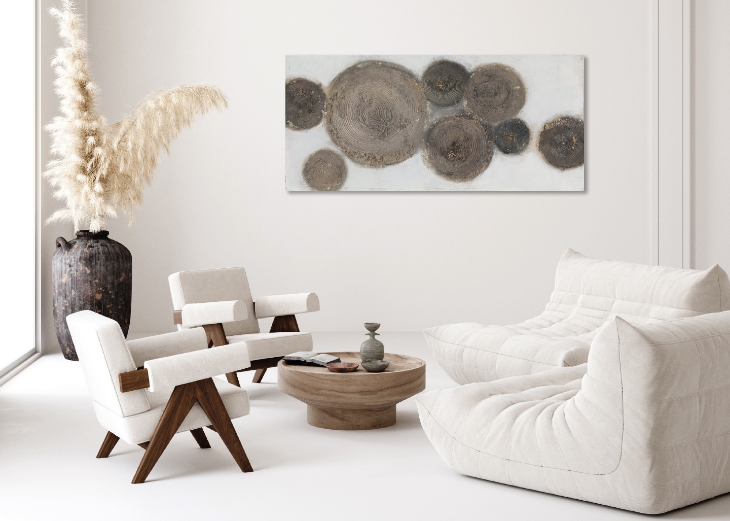 Quadro Wood circles 150cm Agave