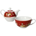 Teiera Con Tazza Elfomagia New Bone China (Rosso) Brandani