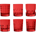 Set 6 bicchieri tumbler assortiti rossi Baci Milano