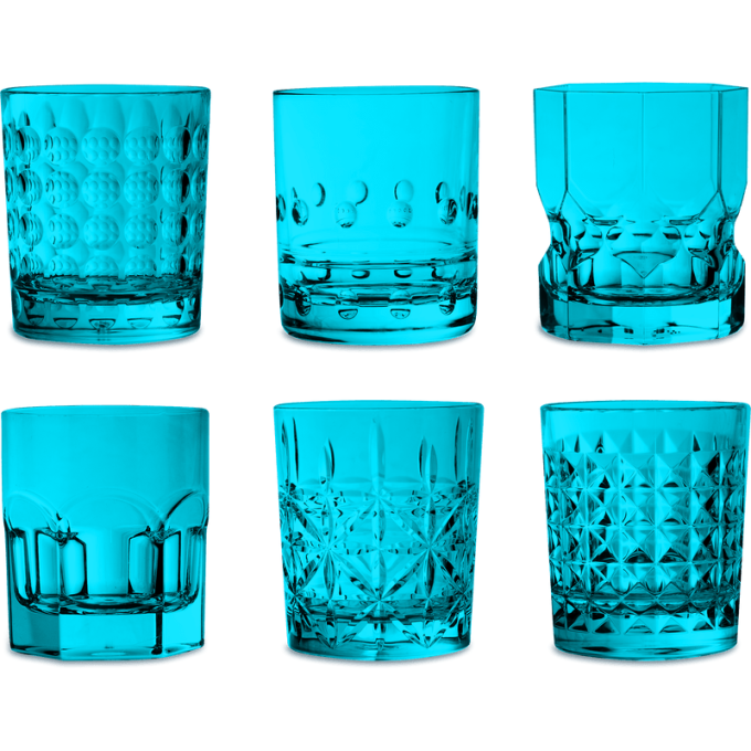 Set 6 bicchieri tumbler assortiti turchesi Baci Milano