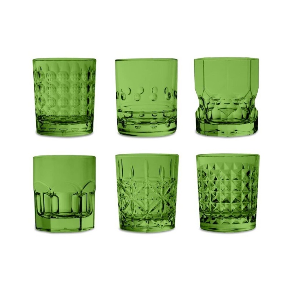 Set 6 bicchieri tumbler assortiti verdi Baci Milano