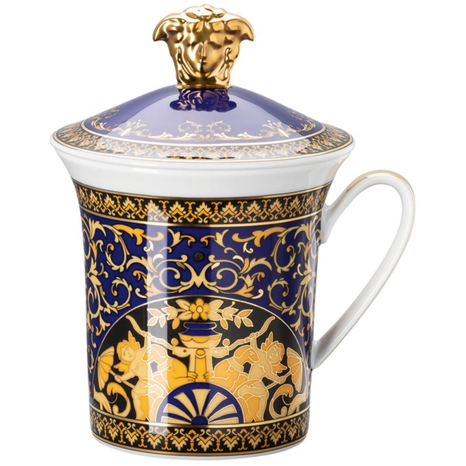 Mug con coperchio Medusa blau   