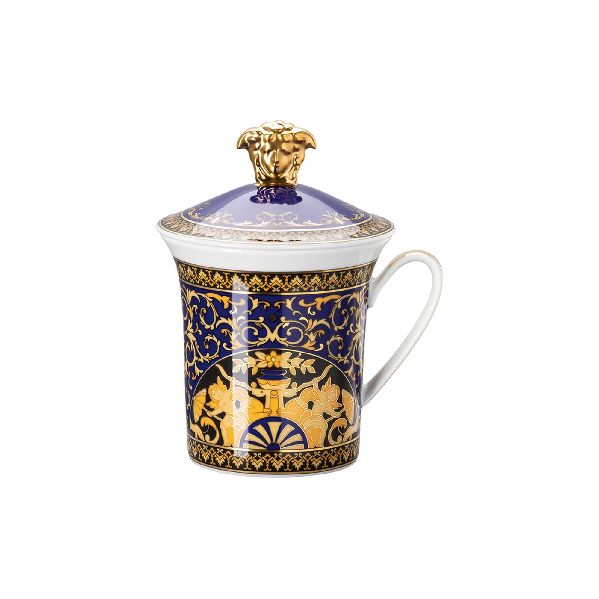 Mug con coperchio Medusa blau   