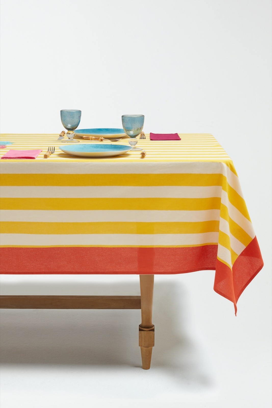 Tablecloth 180X270 Nizam Stripes Sun Yellow