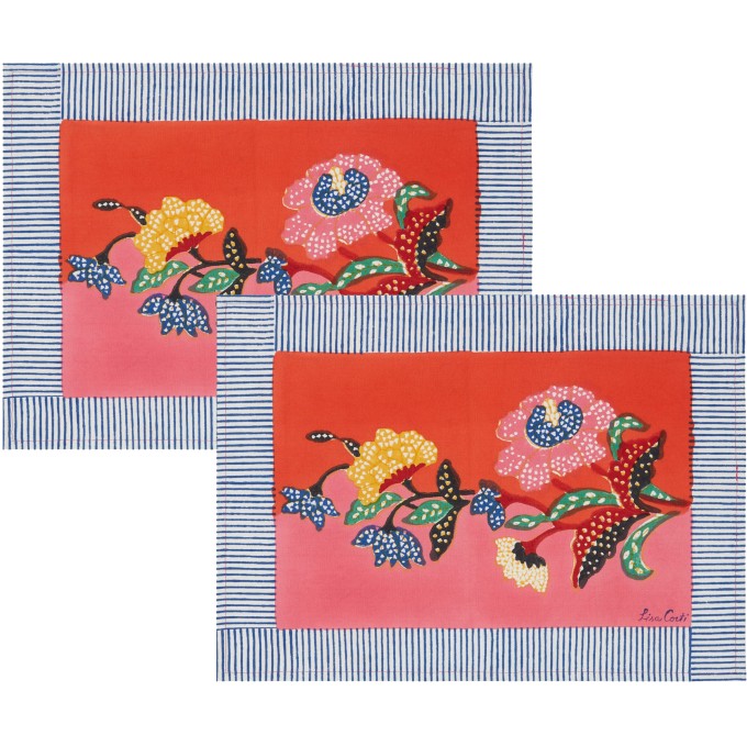 Set 2 American Mat 35X48 Indo Red-Rose