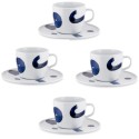 Set 4 tazze caffe con piattino Yunokiware