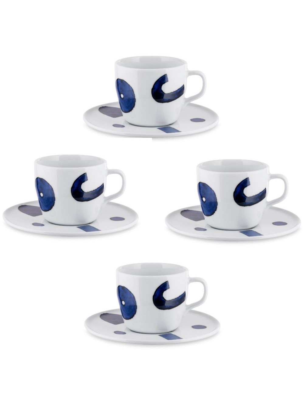 Set 4 tazze caffe con piattino Yunokiware