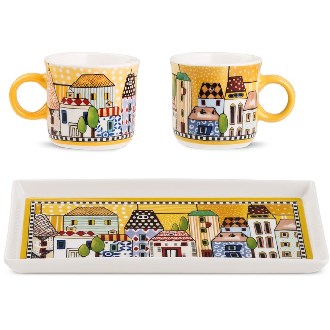 Set 2 Minimug+Vassoio Paese Mio Giallo